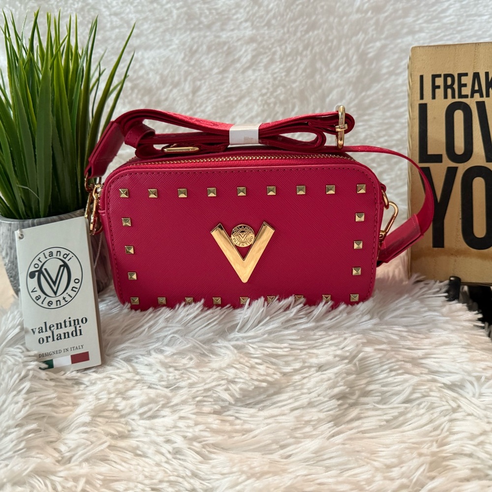 NWT Valentino Orlandi Hot Pink Camera Crossbody Handbag - Picture 2 of 14